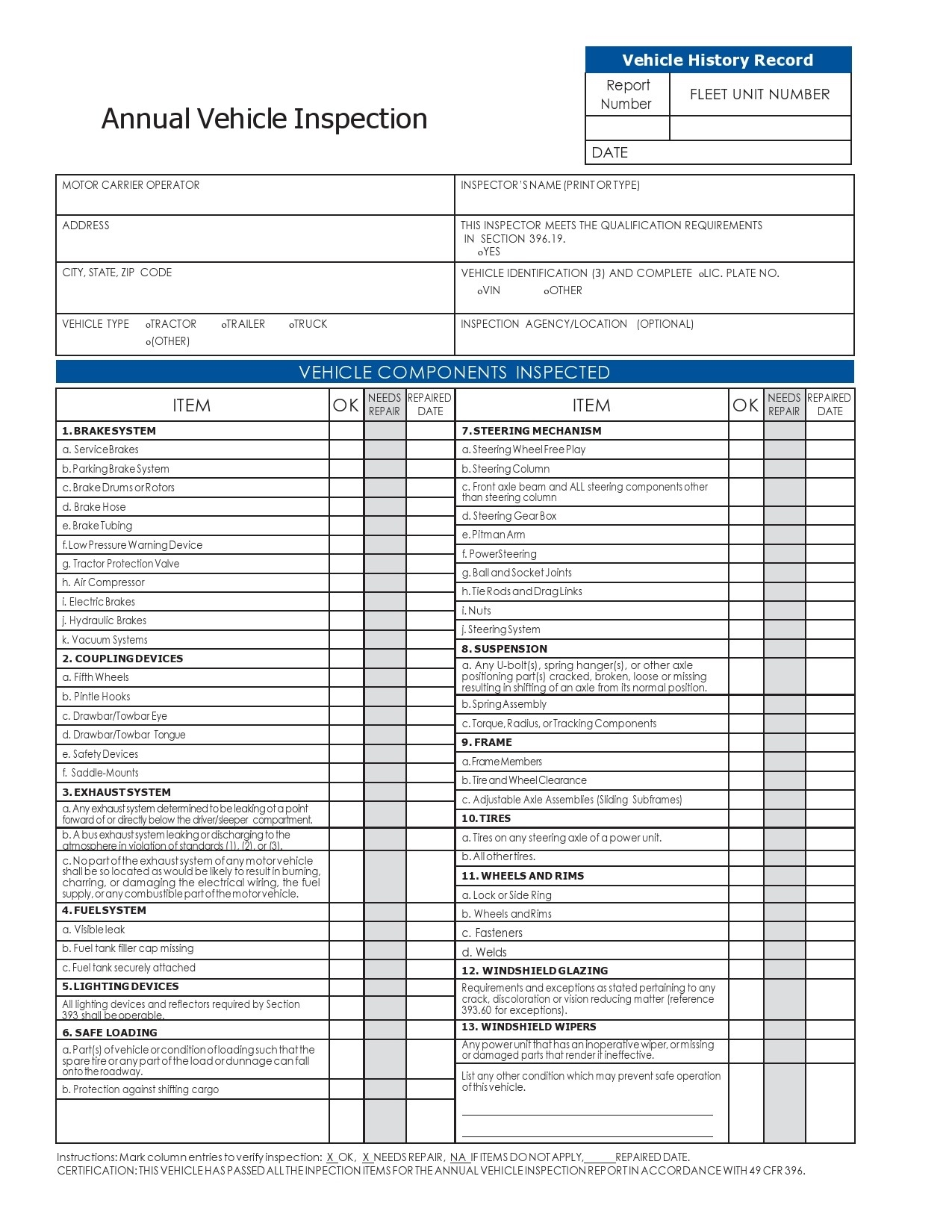 39 Best Vehicle Inspection Forms Lyft Uber Etc TemplateLab