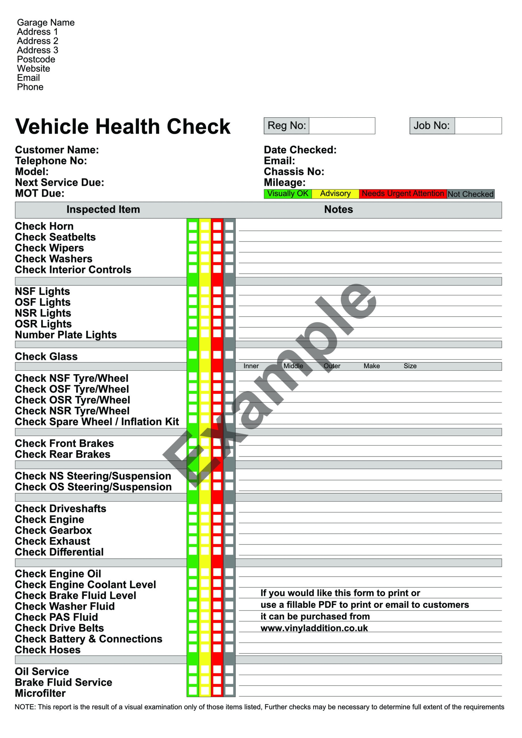 39 Best Vehicle Inspection Forms Lyft Uber Etc TemplateLab Worksheets Library