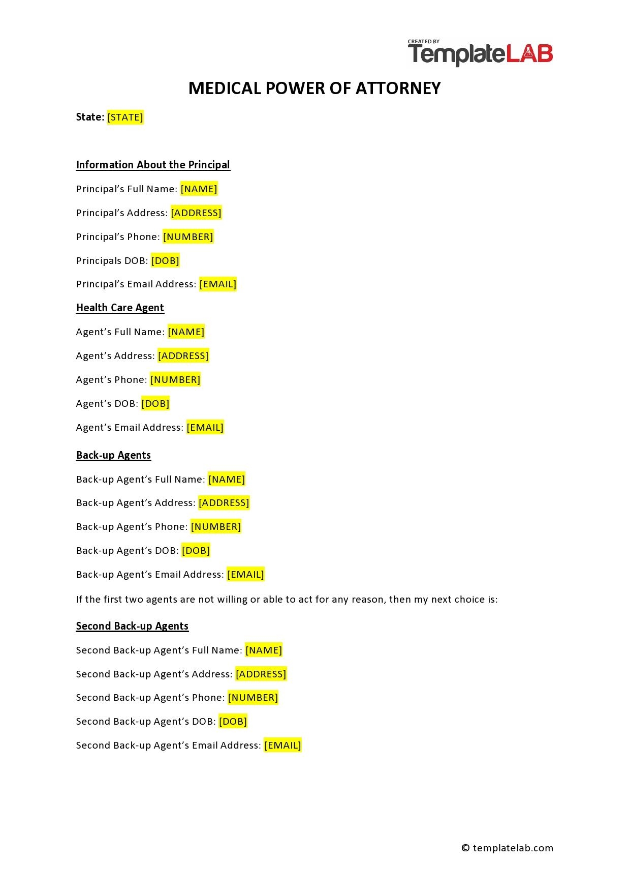 39 Free Medical Power Of Attorney Forms All States 