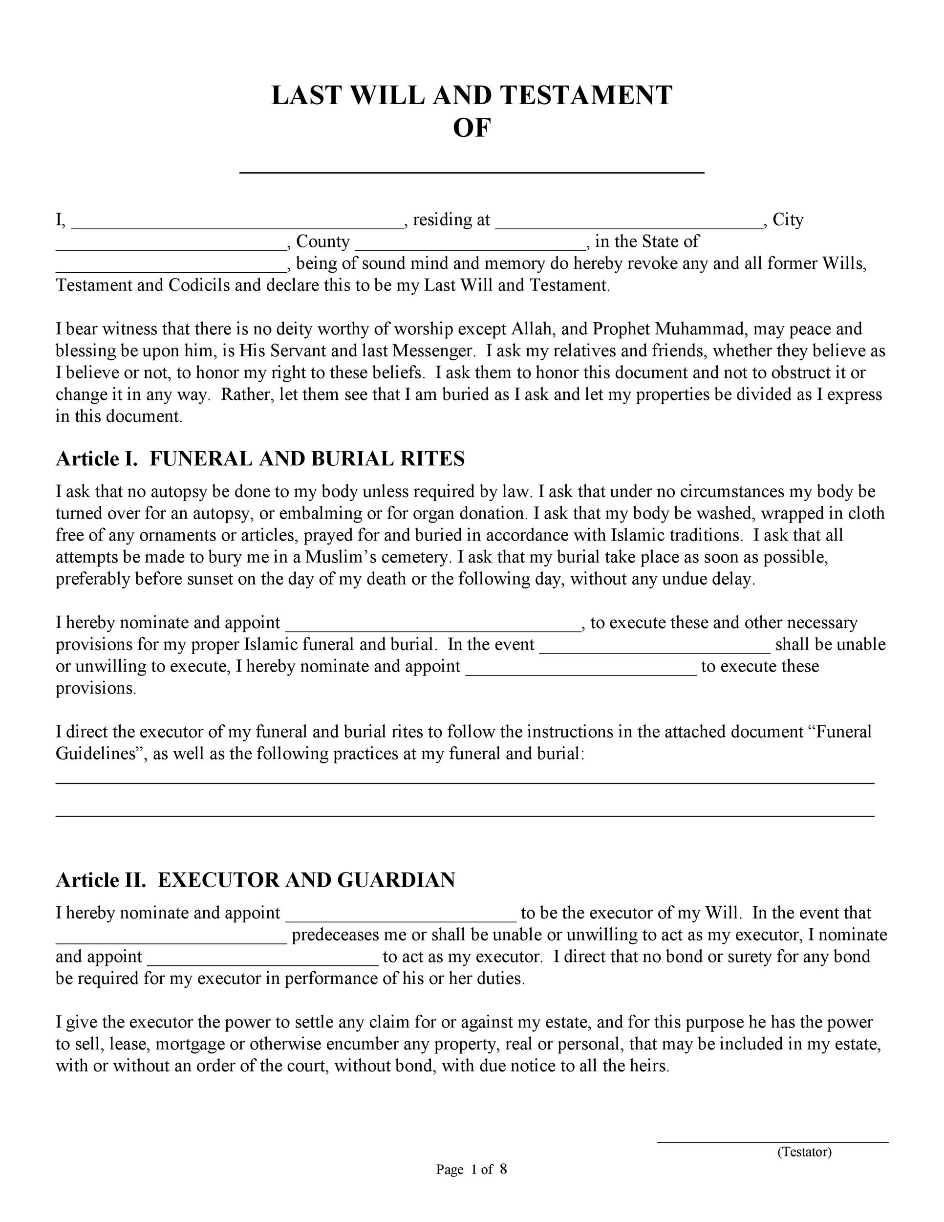 39 Last Will And Testament Forms U0026 Templates TemplateLab