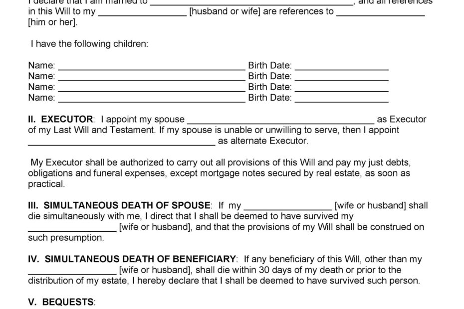 39 Last Will And Testament Forms U0026 Templates TemplateLab