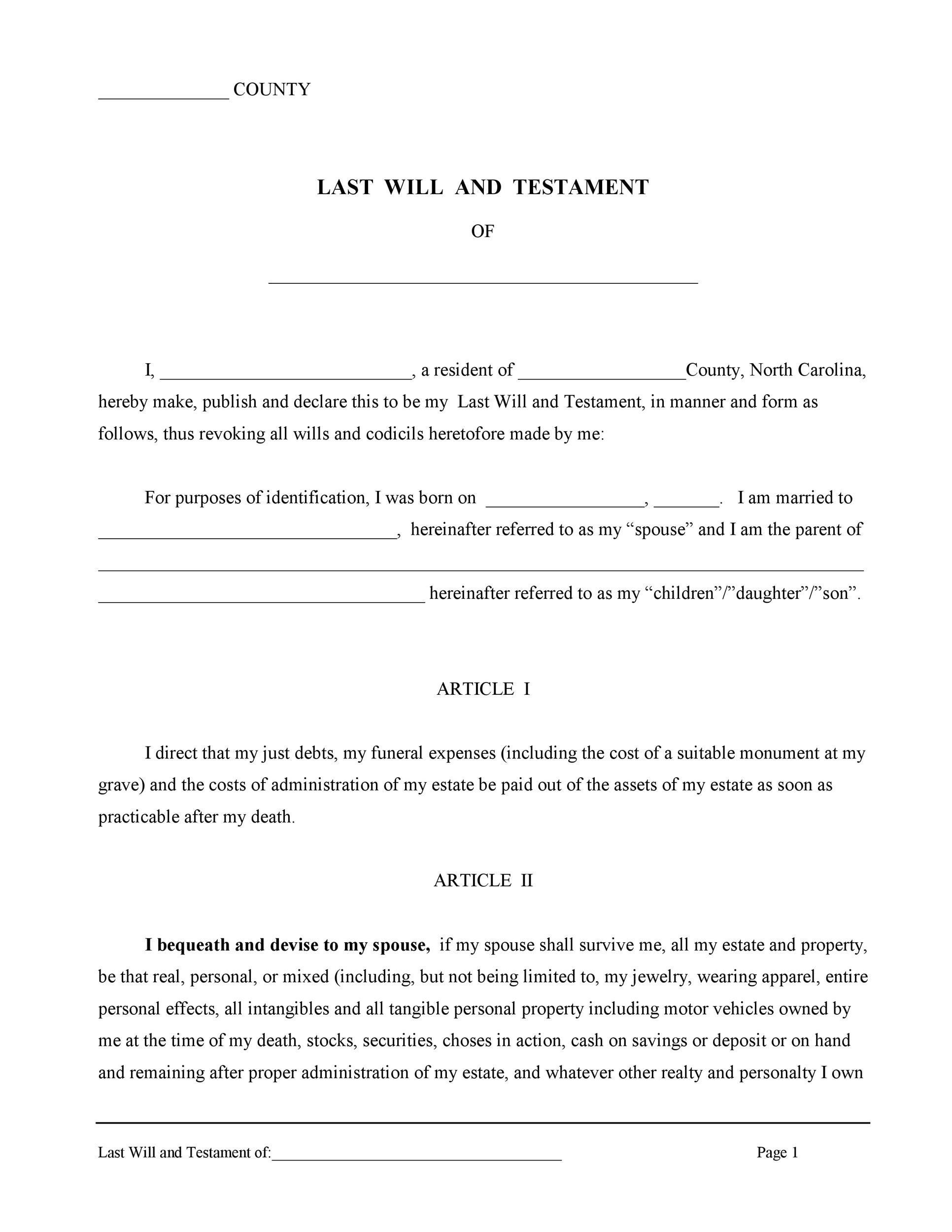 39 Last Will And Testament Forms U0026 Templates TemplateLab