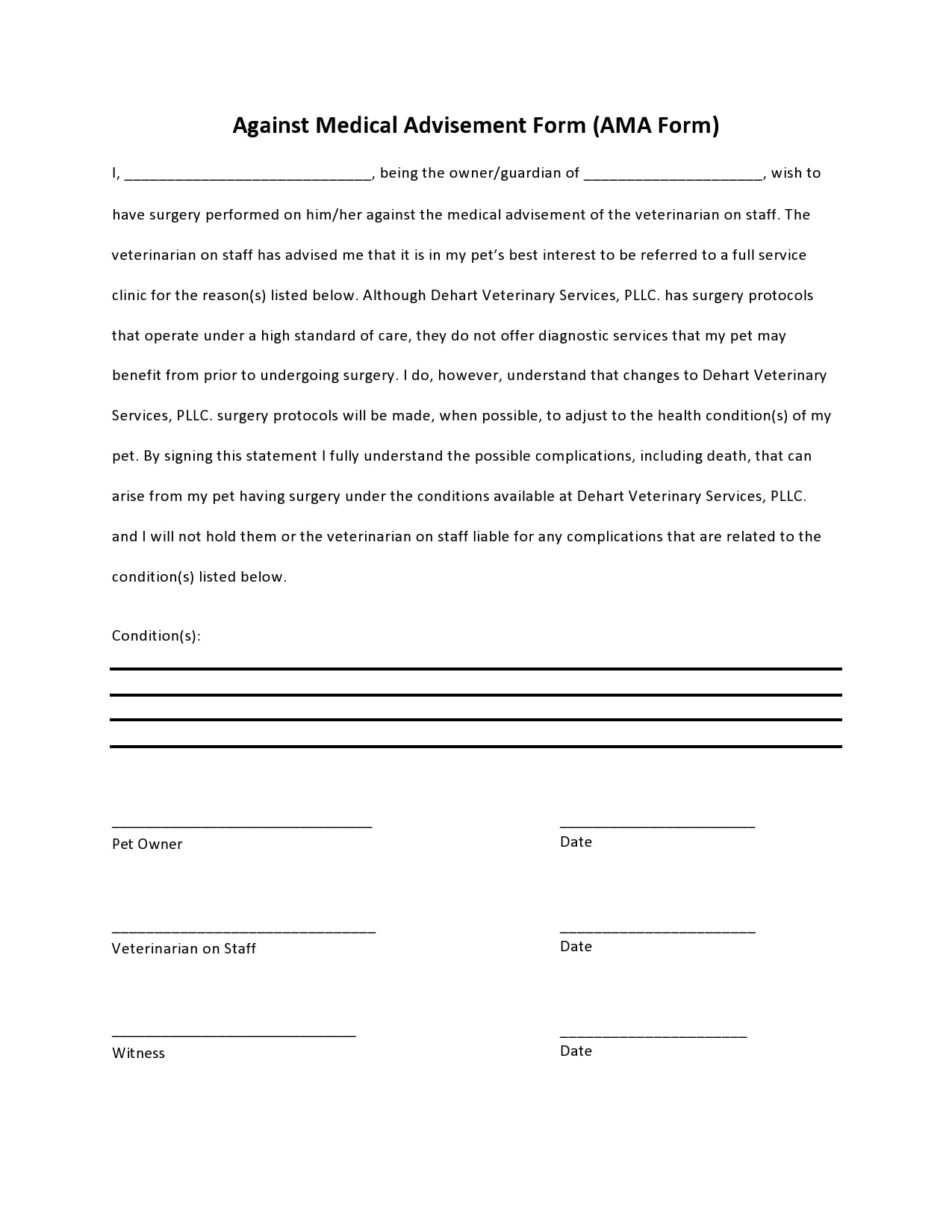 39 Printable Against Medical Advice AMA Forms