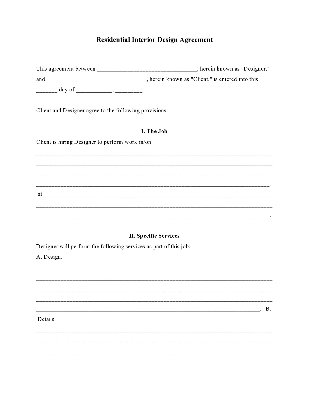 40 Interior Design Contract Templates Commercial U0026 Residential 