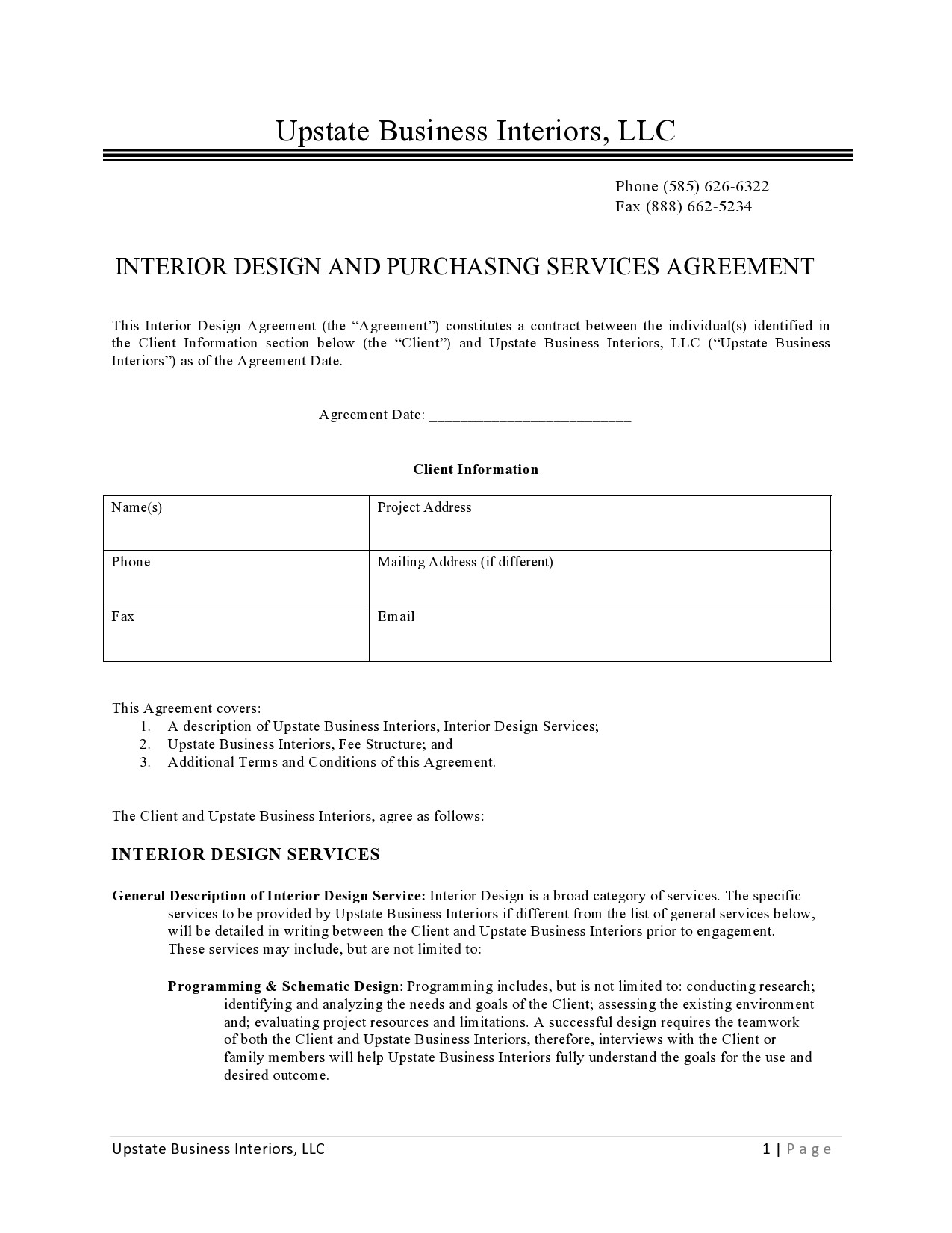 40 Interior Design Contract Templates Commercial U0026 Residential 