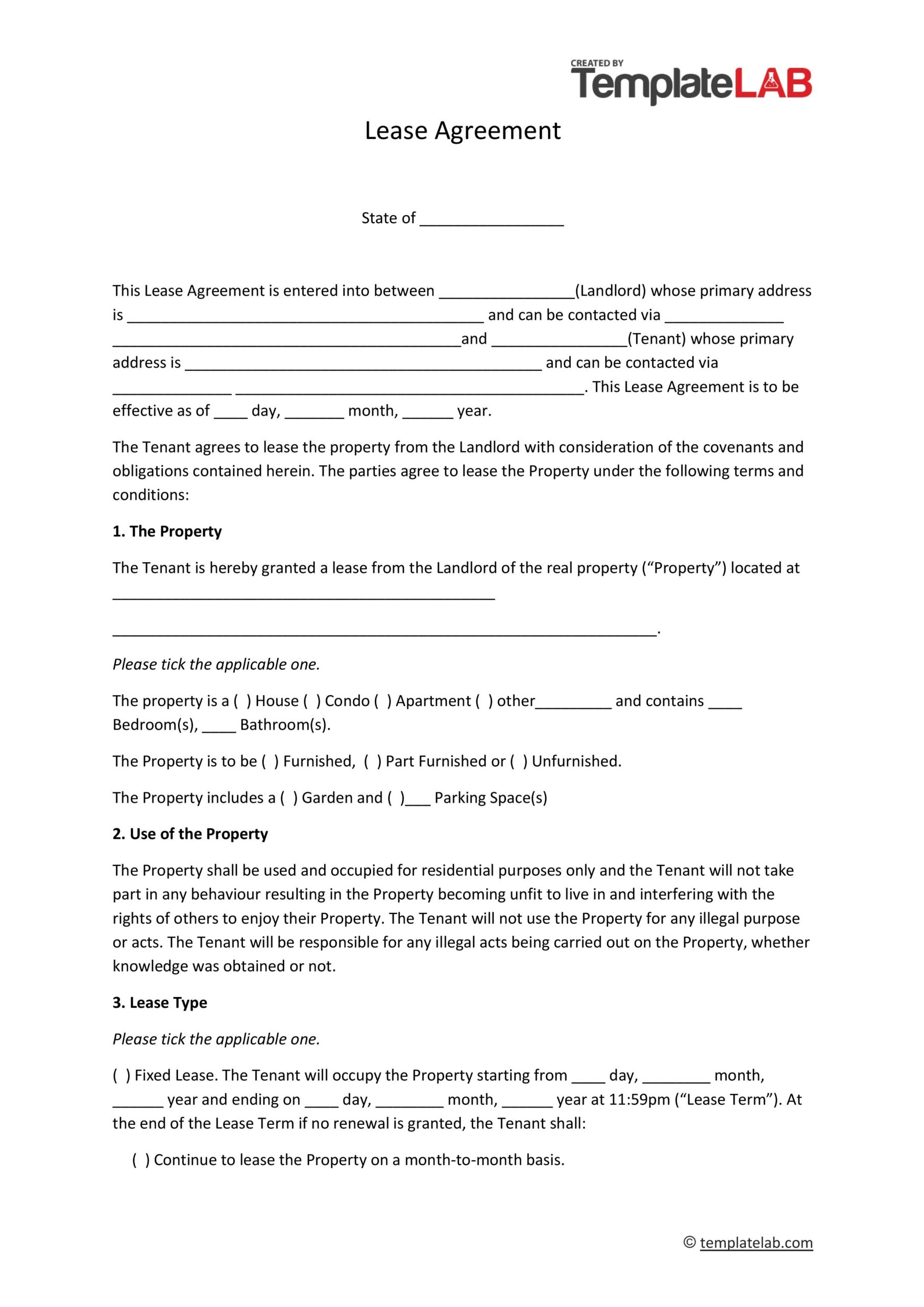 44 Free Residential Lease Agreement Templates Word PDF 