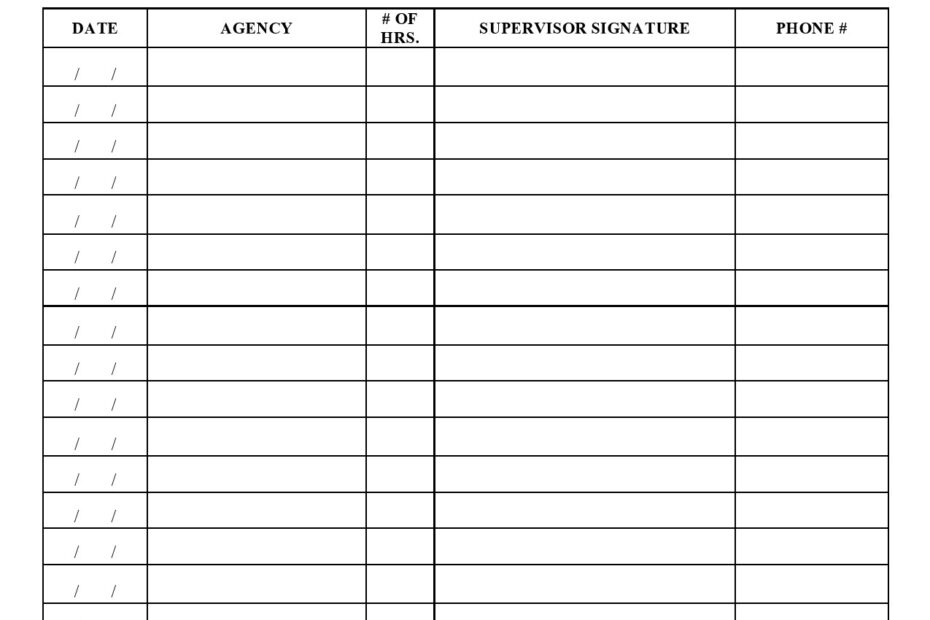 44 Printable Community Service Forms MS Word TemplateLab