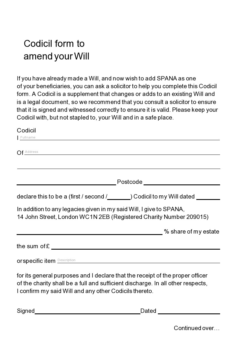 46 Free Codicil To Will Forms U0026 Templates TemplateLab