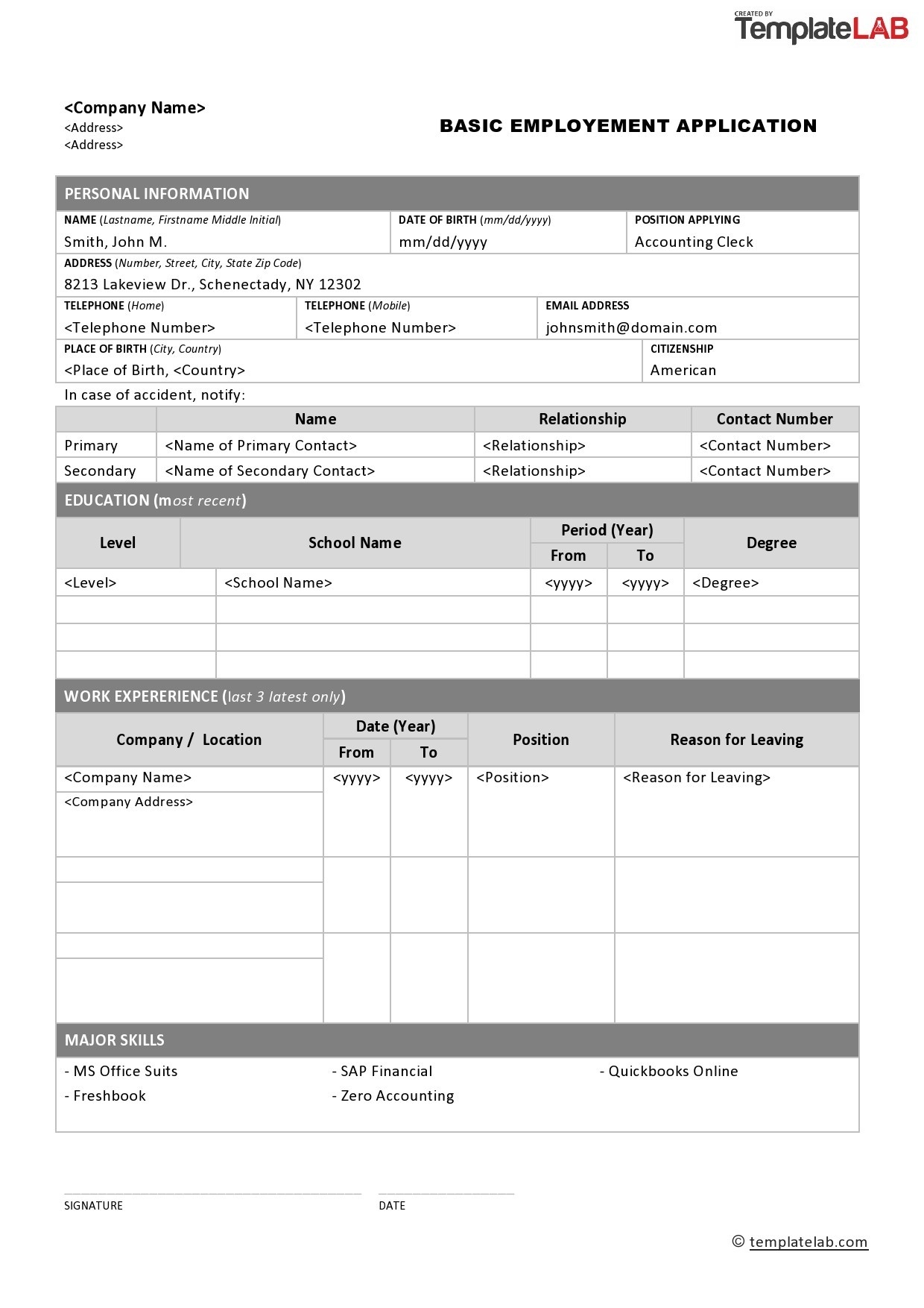 50 Free Employment Job Application Form Templates Printable Worksheets Library