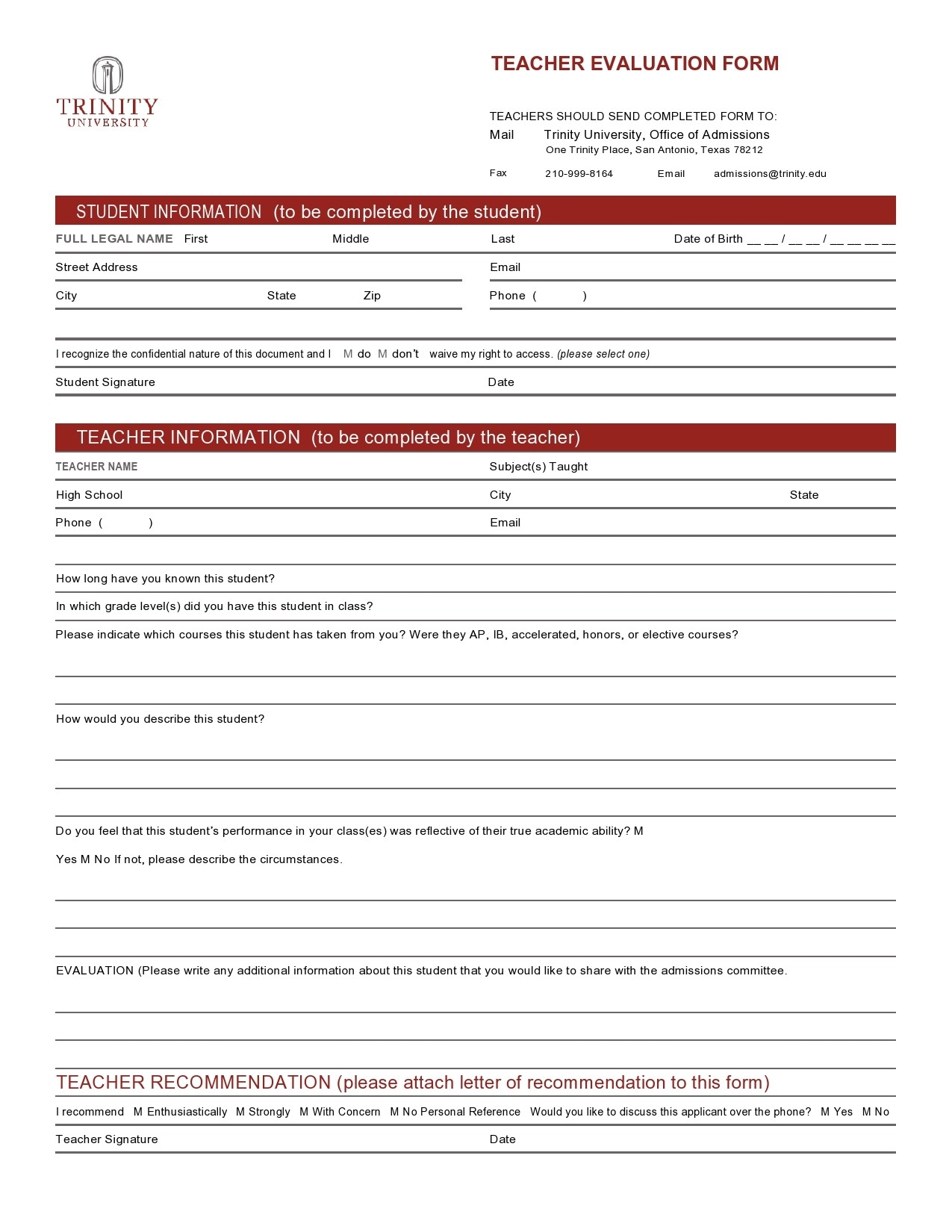 50 Printable Teacher Evaluation Forms Free TemplateLab