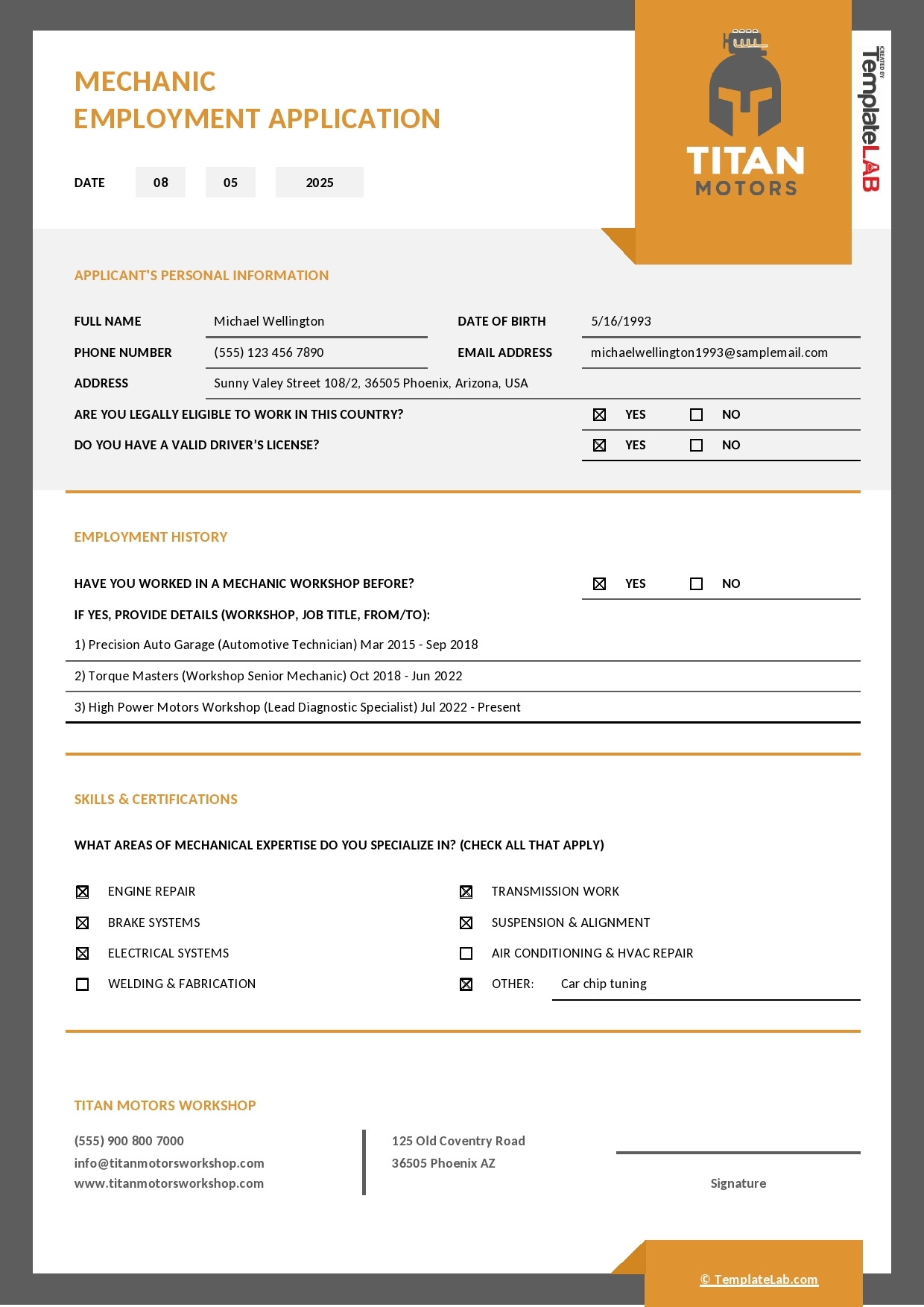 56 Free Employment U0026 Job Application Form Templates Printable TemplateLab