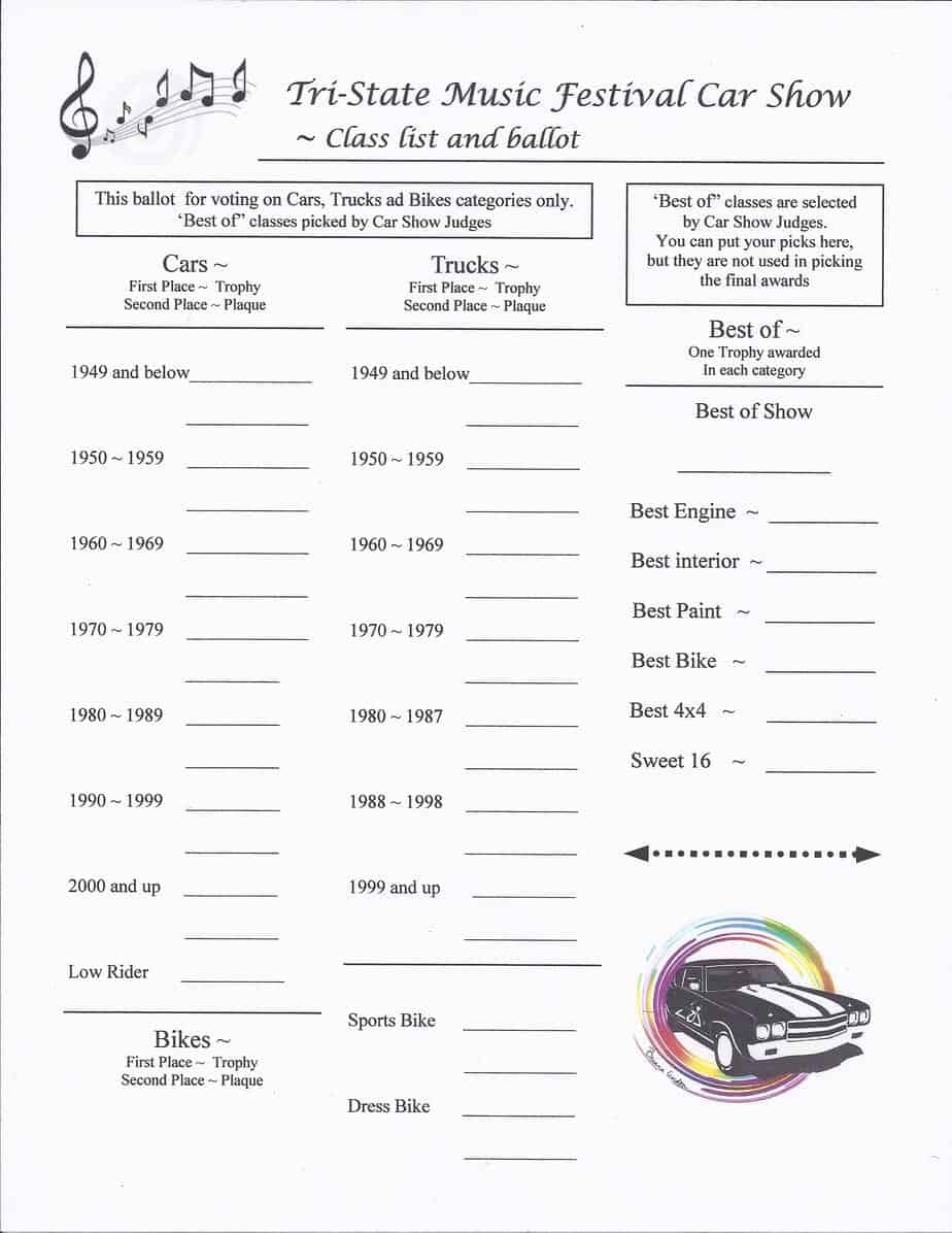 8 Car Show Registration Form Templates Word Excel Samples