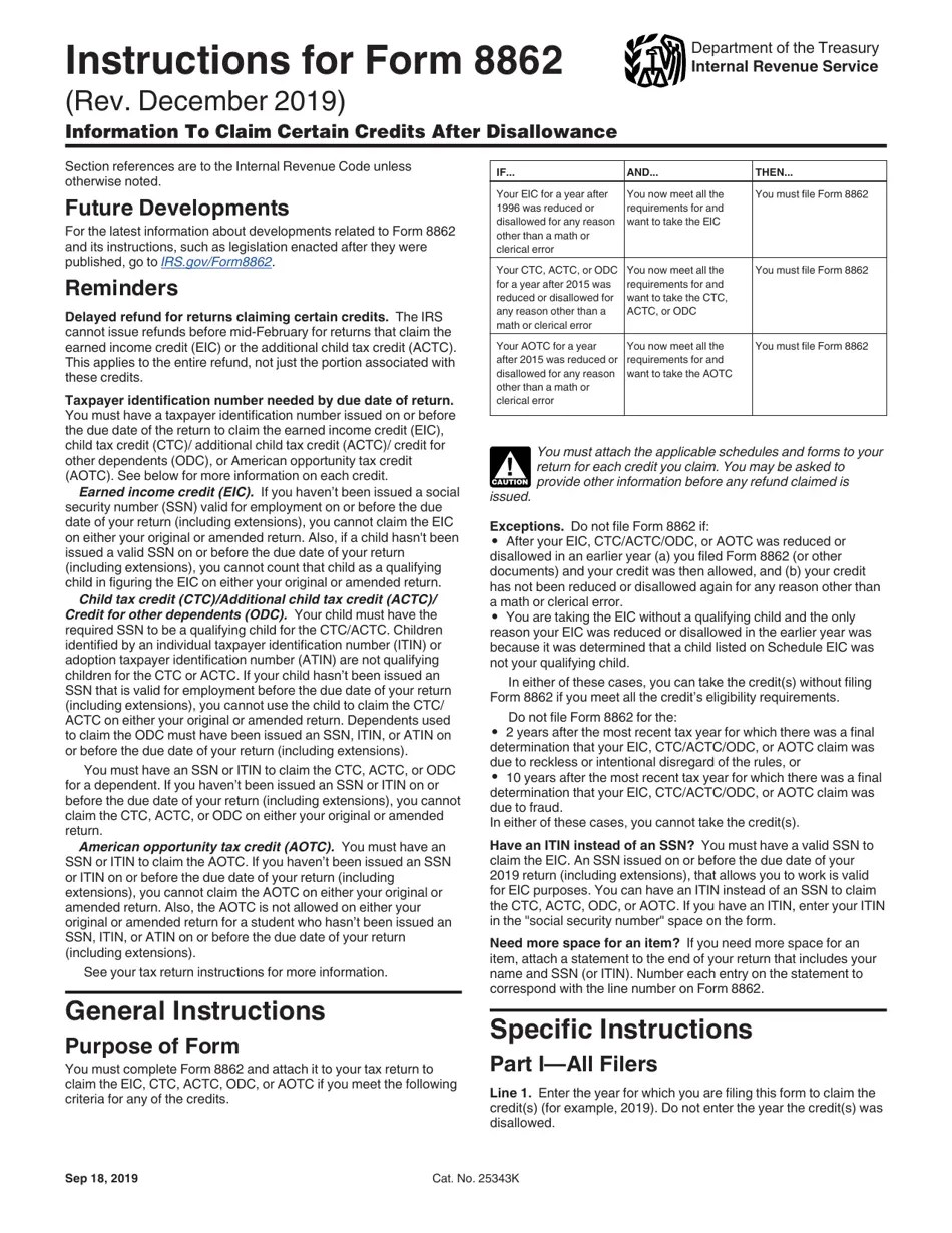 8862 Tax Form 8862 Tax Form