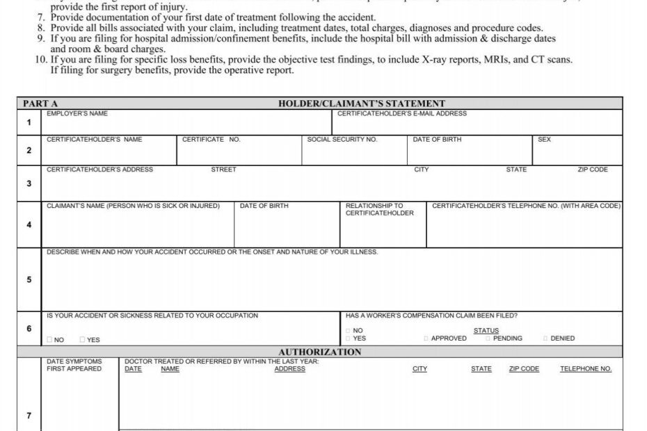 Accident Claim Form Aflac Group Insurance