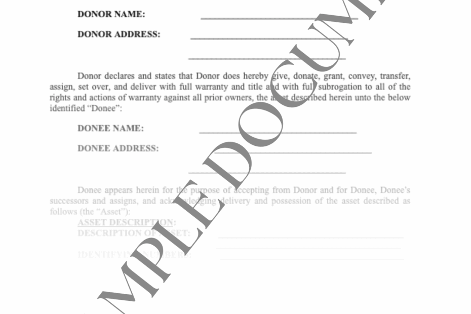 Act Of Donation 9 To 5 Legal Docs