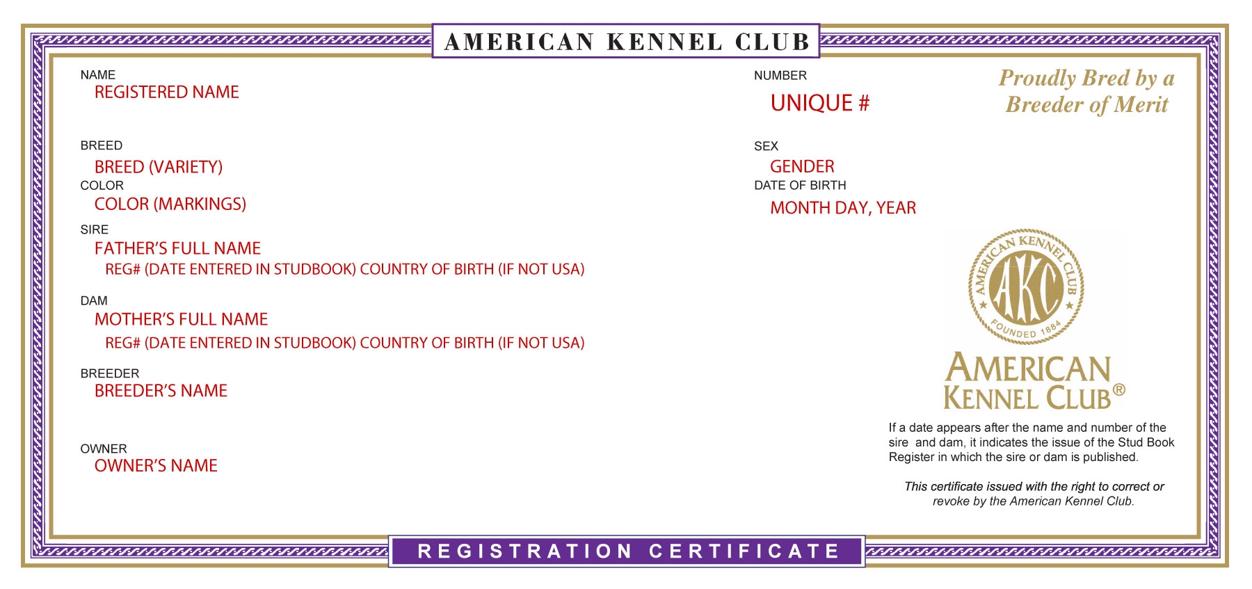 Akc Register Litter Form