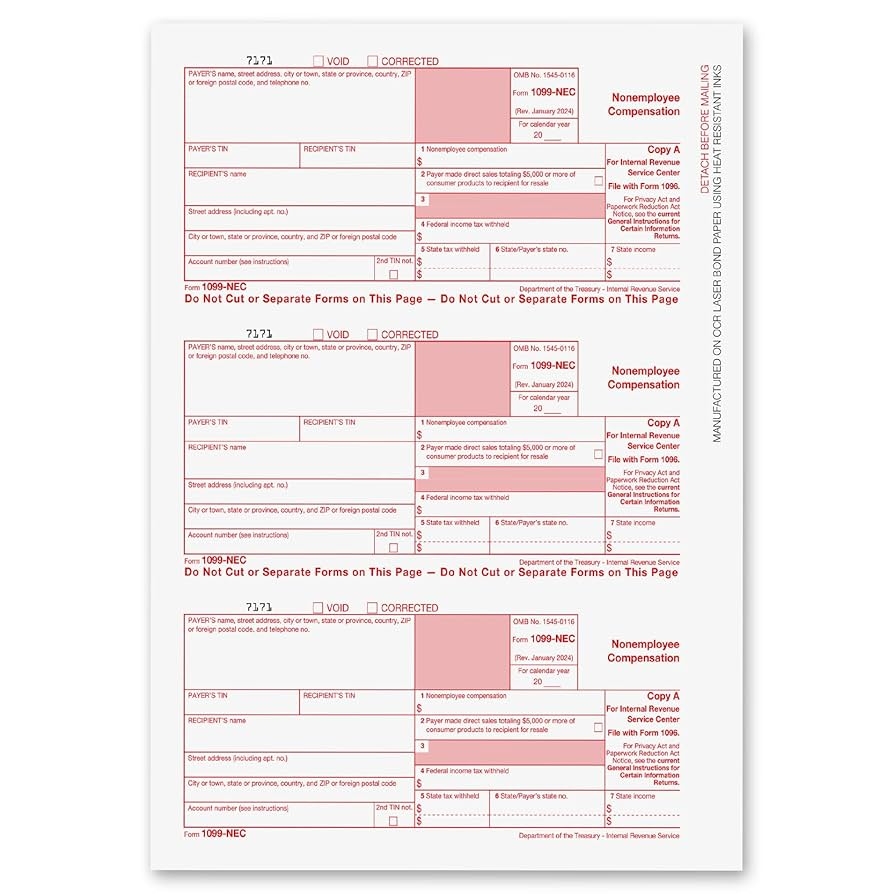 Amazon 1099 NEC Forms 2024 1099 NEC Laser Forms IRS Amazon 1099 NEC Forms 2024 1099 NEC Laser Forms IRS
