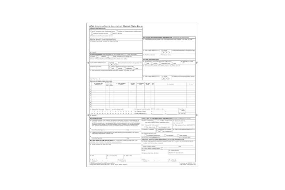 Amazon 2024 New ADA Dental Claim Form 2500 Sheets Office Products