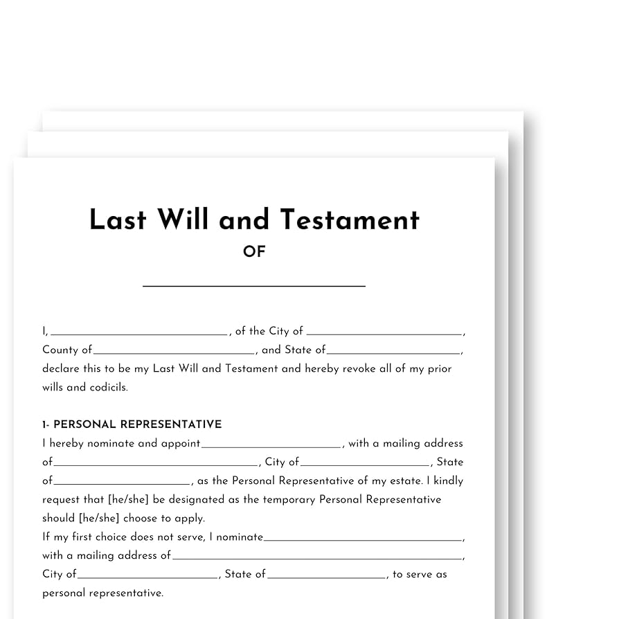 Amazon Last Will And Testament Kit 2025 Simple Will Forms 