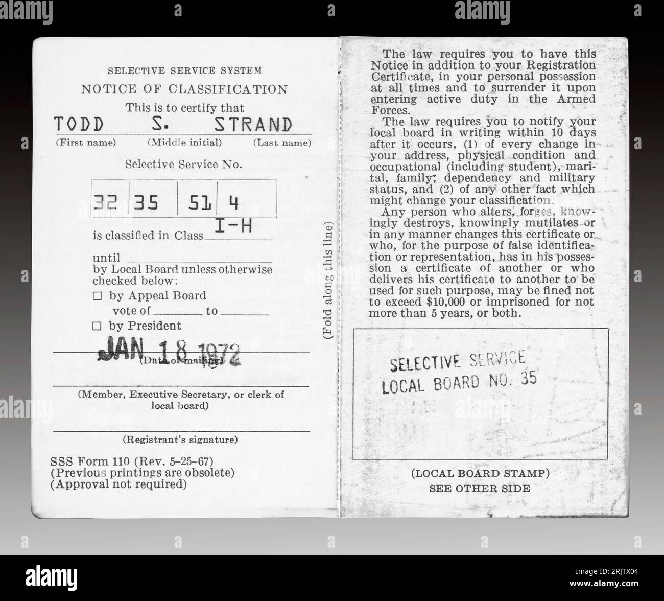 American Selective Service Registration Form Hi res Stock Photography And Images Alamy