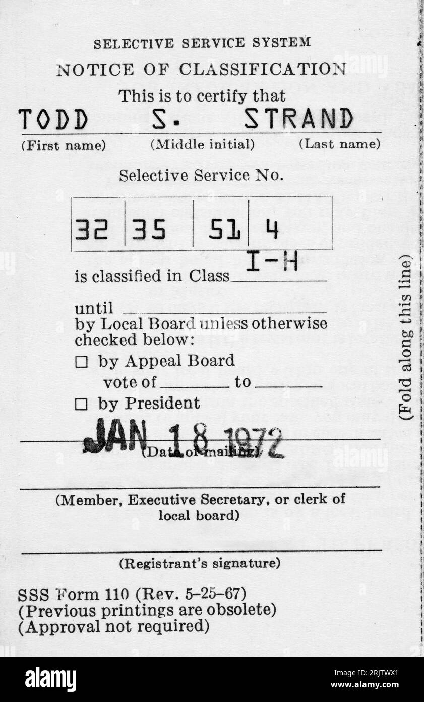 American Selective Service Registration Form Hi res Stock Photography And Images Alamy
