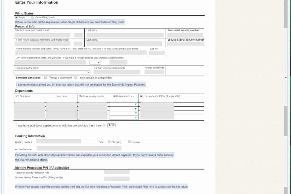ARCHIVE How To Fill Out The IRS Non Filer Form Get It Back