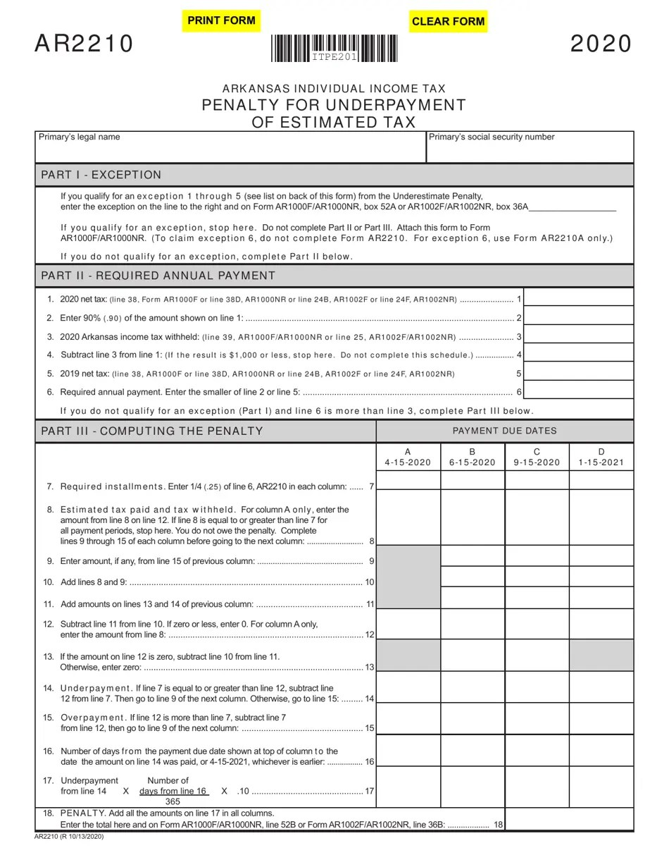 Arkansas Income Tax Form