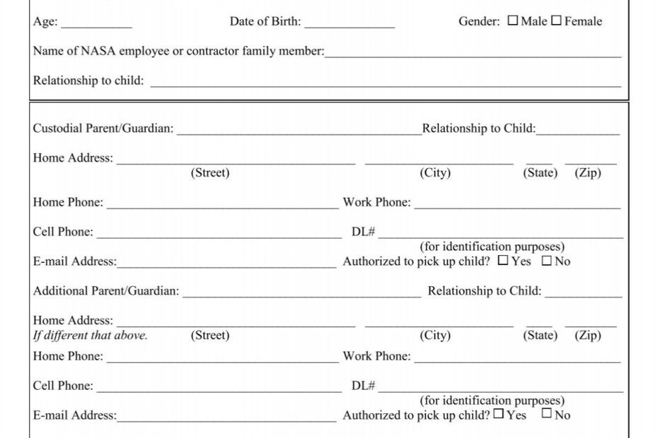 Baseball Camp Registration Forms NASA Exchange JSC