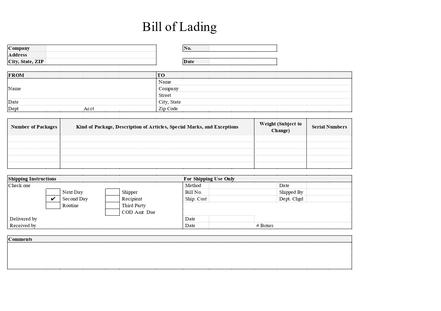 Bill Of Lading Template ONLYOFFICE ONLYOFFICE Bill Of Lading Template ONLYOFFICE ONLYOFFICE