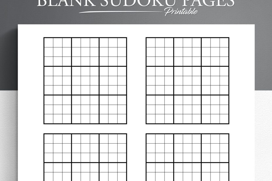 Blank Sudoku Pages Printable Blank Sudoku Sudoku Grid Sudoku Game Sheets Etsy