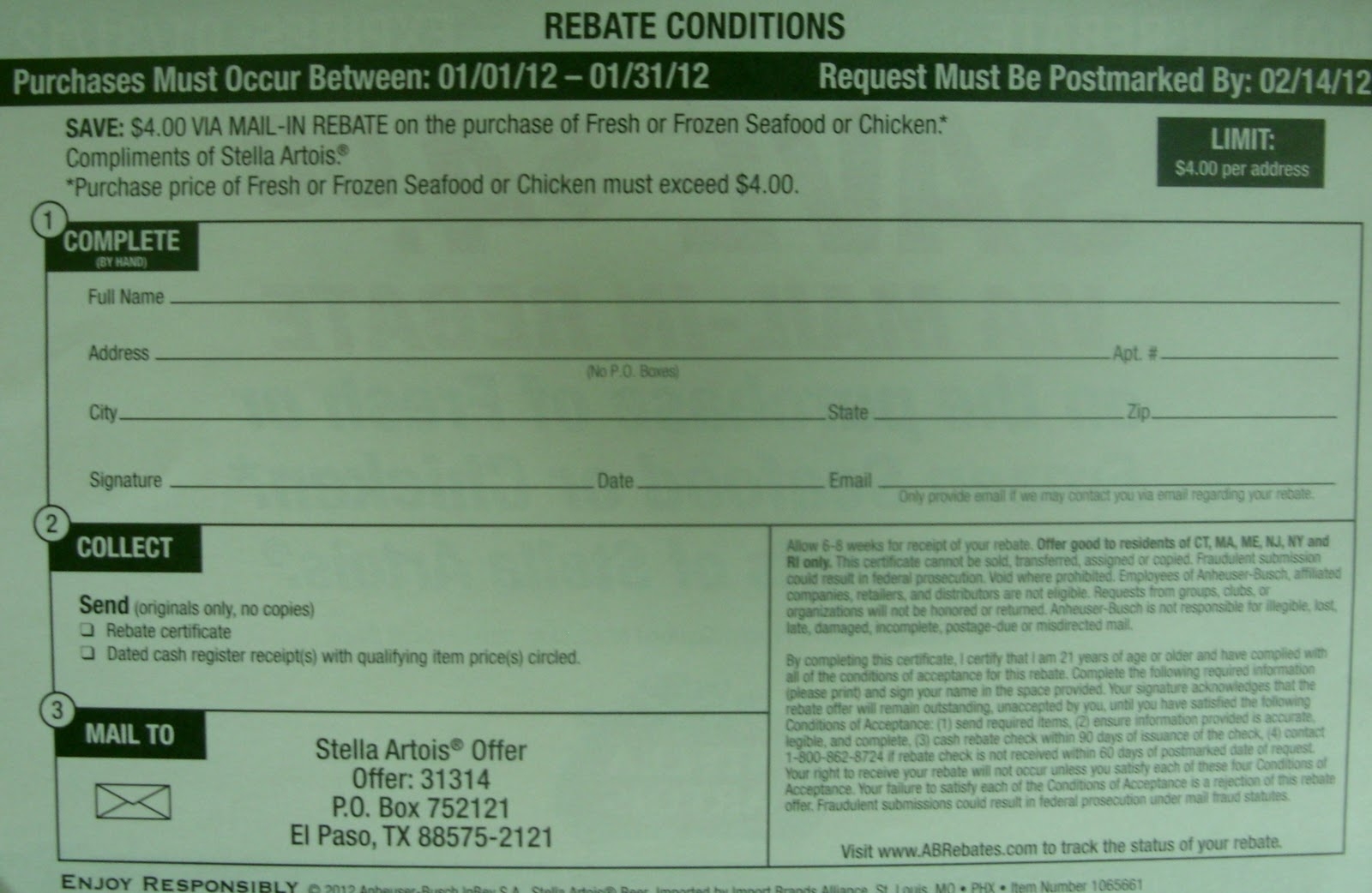 Budweiser Mail In Rebates Forms