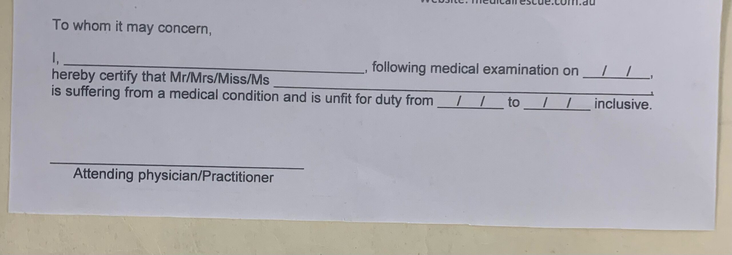 Can Absence From Work Certificates Be Signed By Paramedics Australian Emergency Law