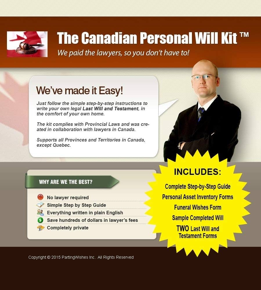 Canadian Personal Will Kit 2025 Simple DIY Legal Last Will 