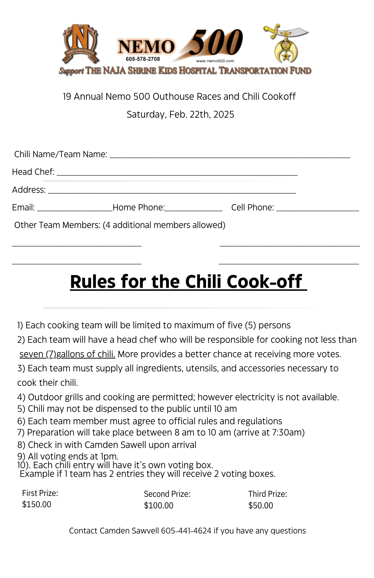 Chili Cookoff Rules Nemo500