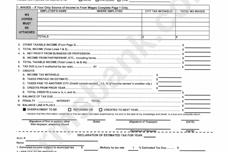 City Of Mansfield Income Tax Forms Form