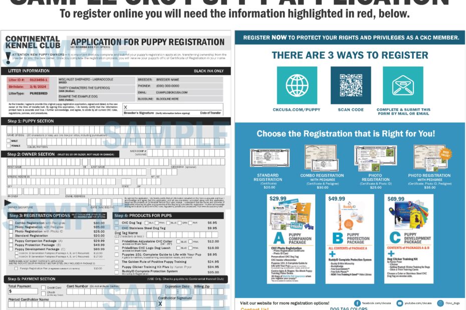 CKC Puppy Registration Continental Kennel Club