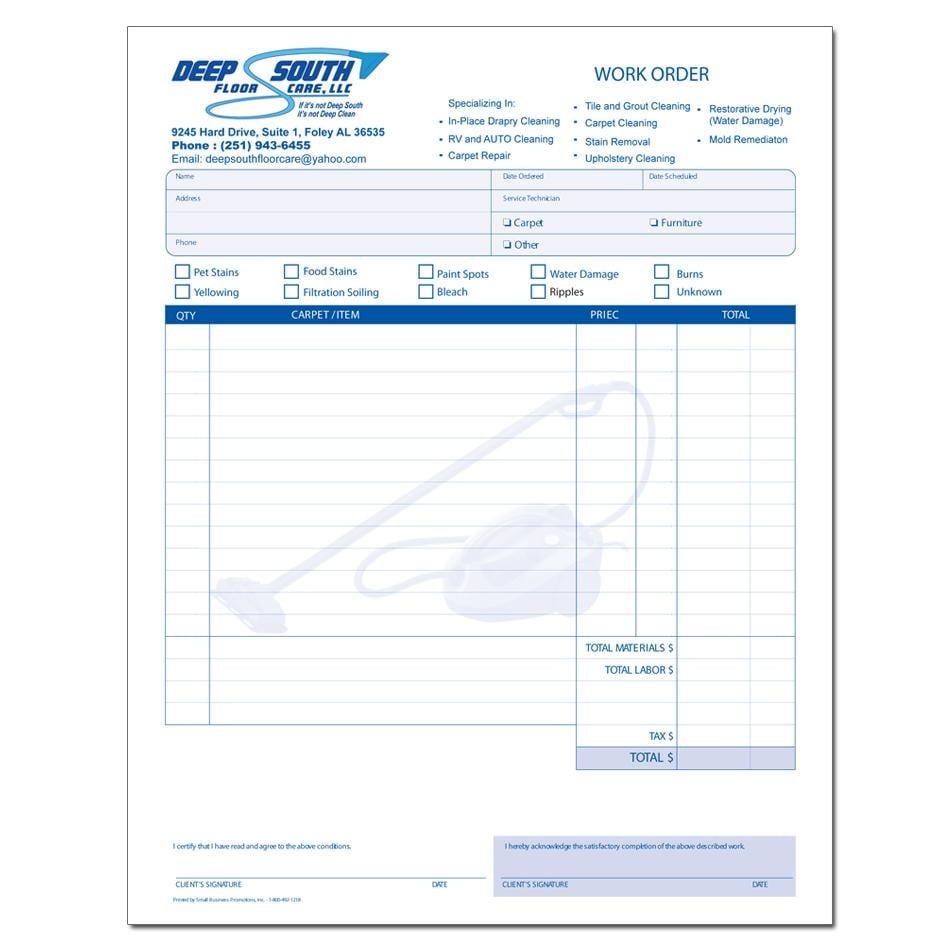 Cleaning And Janitorial Form Printing DesignsnPrint