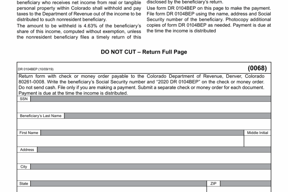 Colorado State Income Tax Form Printable