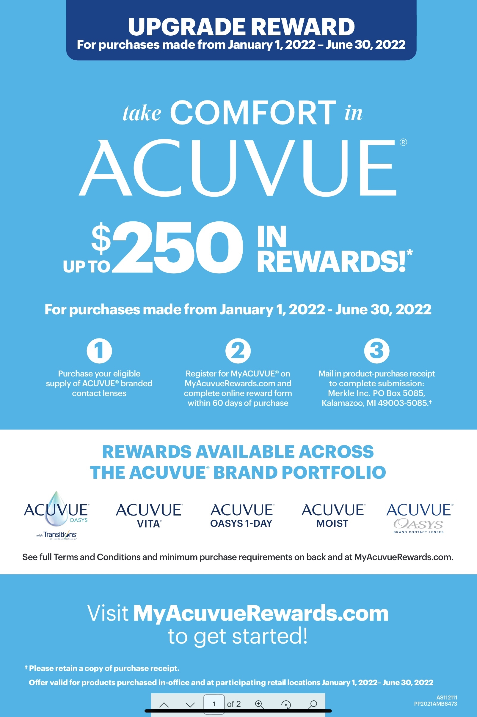 Contact Lens Rebate Forms