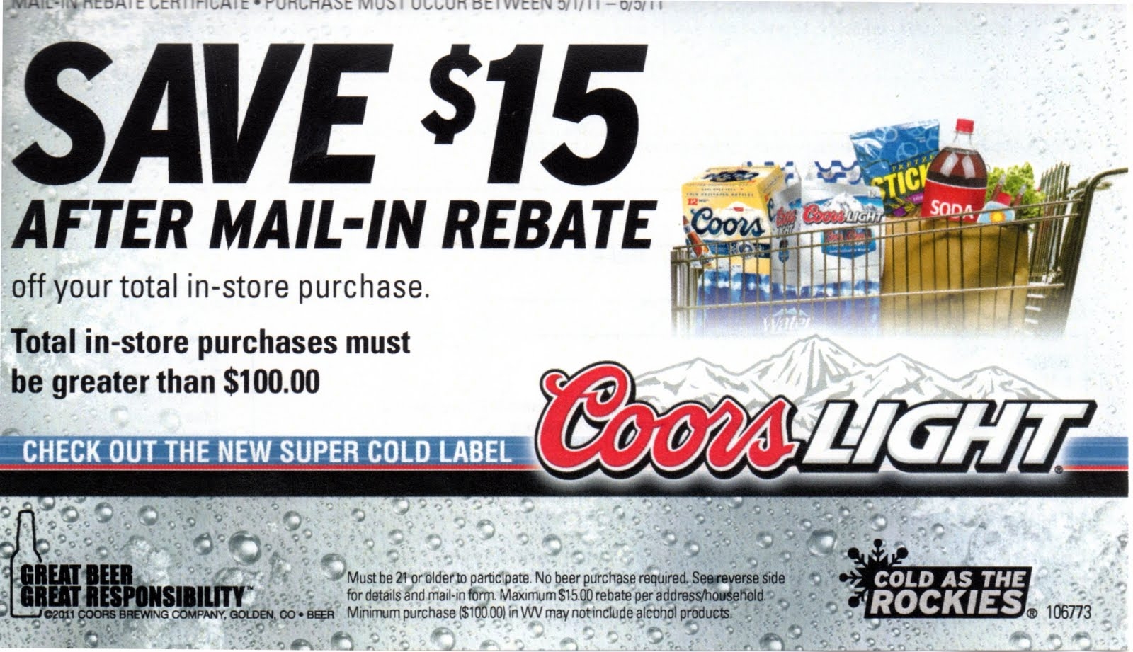 Coors Light Rebate Forms