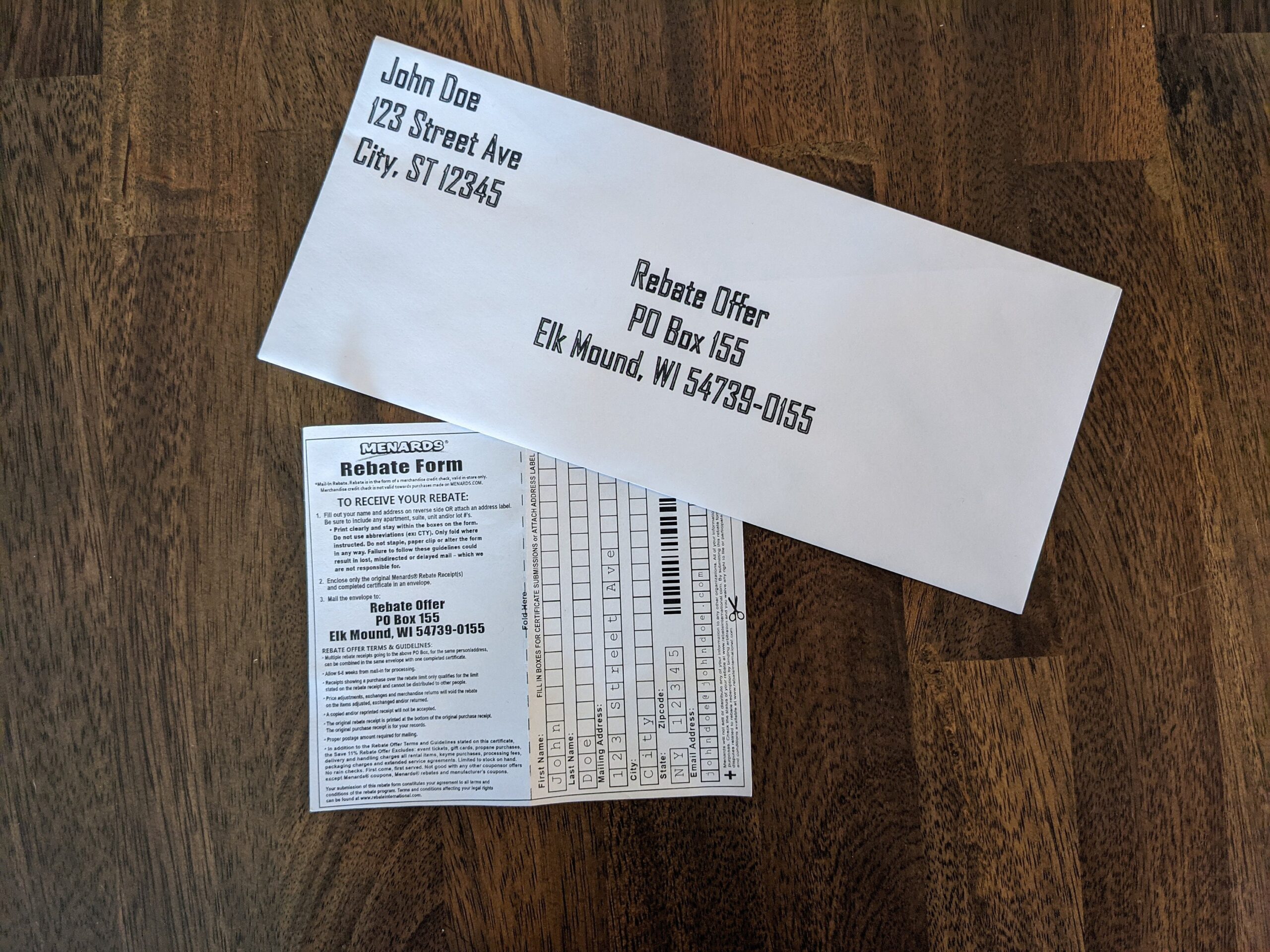 Custom Envelopes Menard Rebates Funny Gifts Menards Themed 