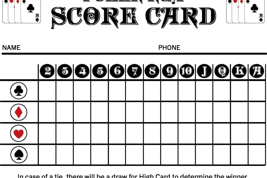 Custom Poker Run Score Cards Etsy