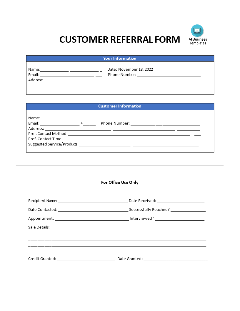 Customer Referral Template Gratis