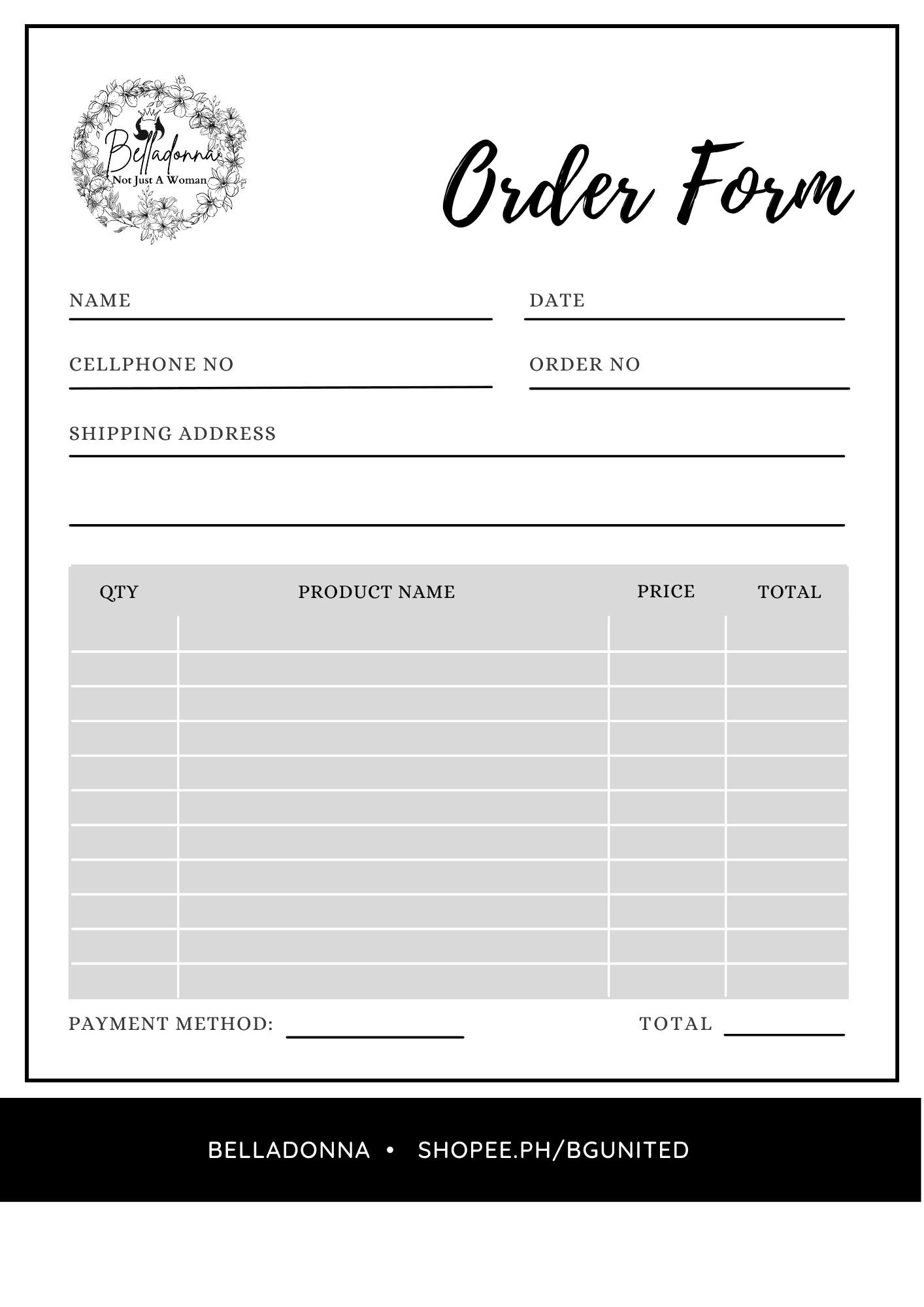 Customize And Printable Order Form By Crzlina Raket PH