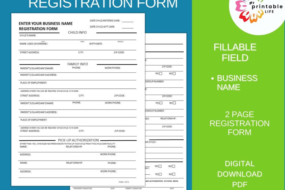 Daycare Registration Etsy