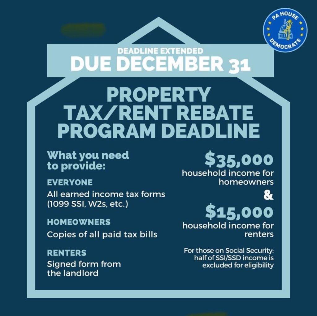Deadline For Property Tax Rent Rebate For 2022 Extended To December 31 2023 Sharon Hill Borough