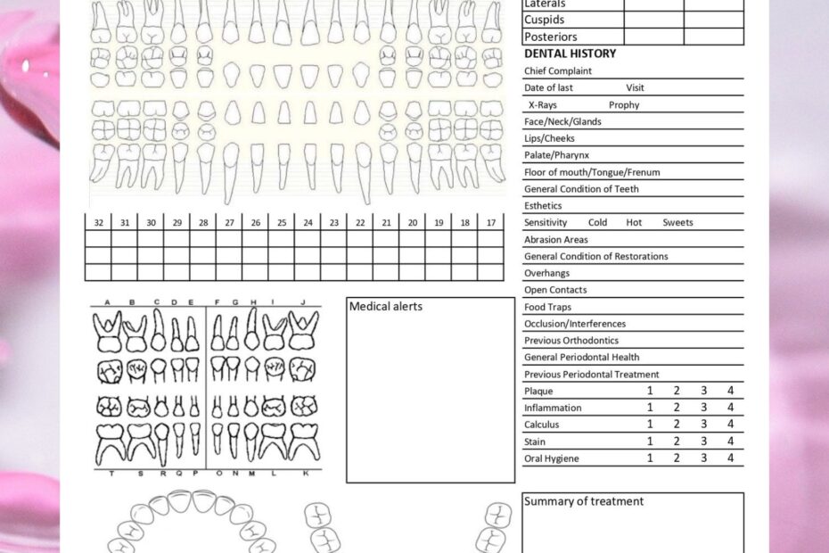 Dental Exam Form Template Dental Record Editable Instant Digital Download Ready To Use Excel U0026 PDF Dental Chart Office Form Etsy