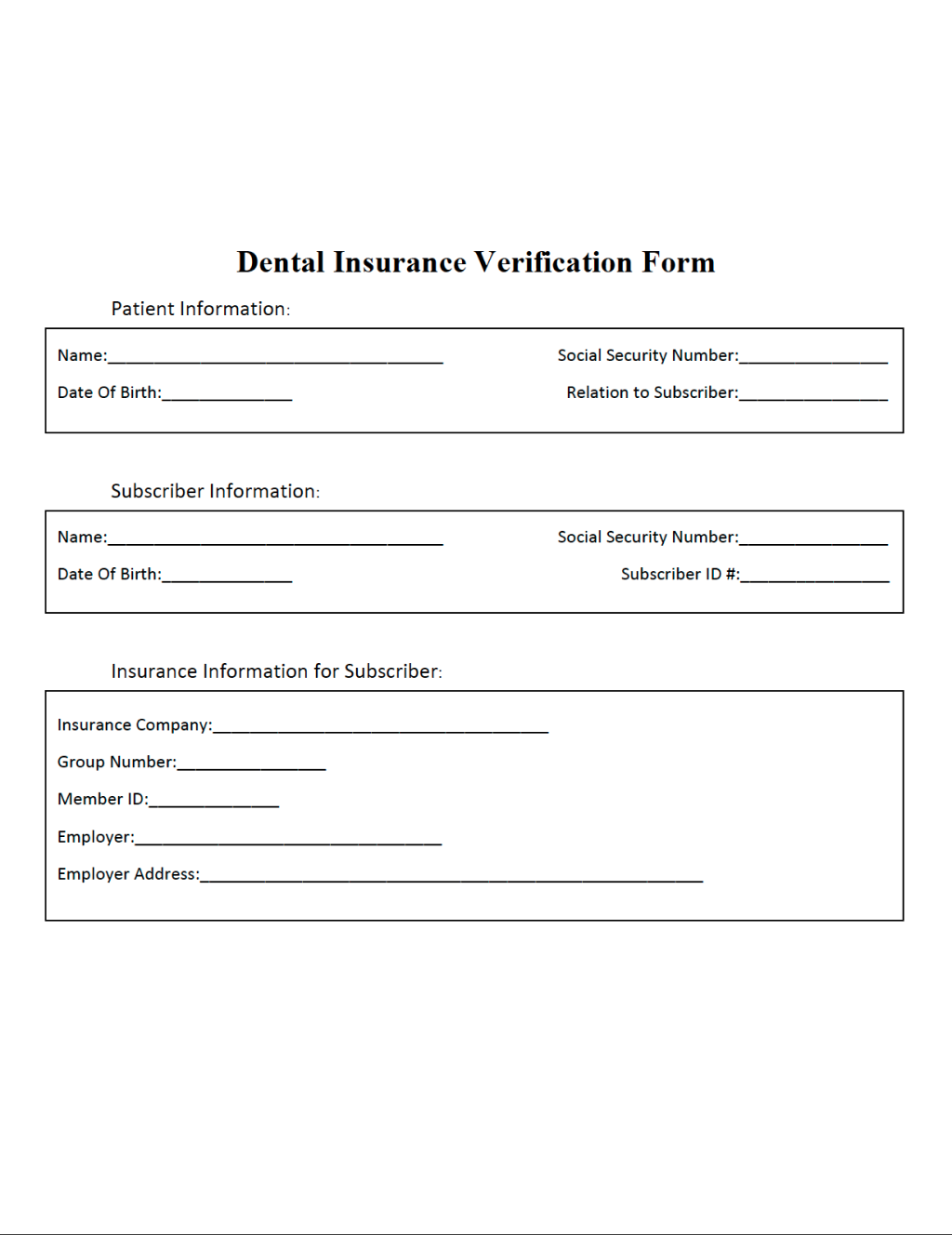 Dental Insurance Verification Form The SuperDial Blog