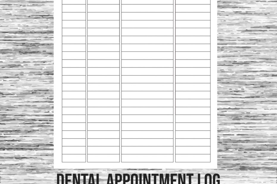 Digital Download Dental Appointment Log Dental Log Dentist Appointments Includes 1 Printable File In MS Word Doc And PDF File Formats Etsy Australia