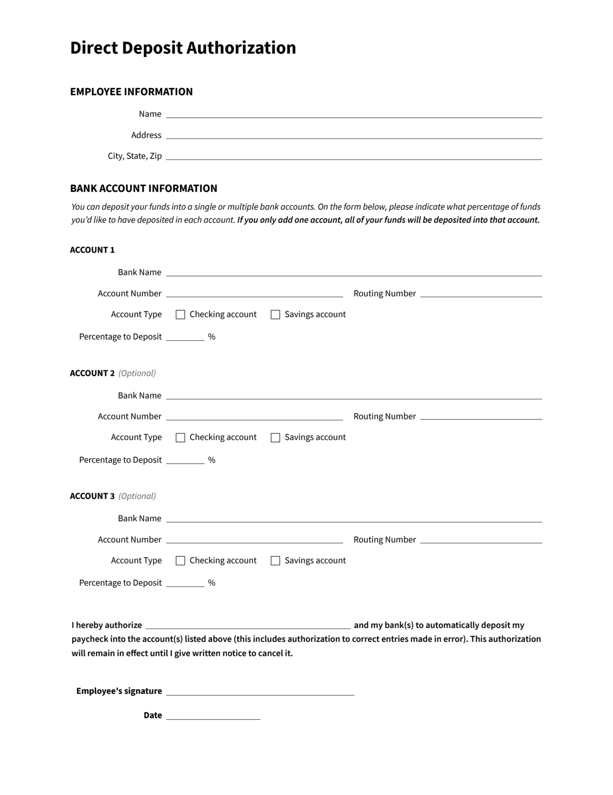 Direct Deposit Authorization Form Everything To Know Eddy 